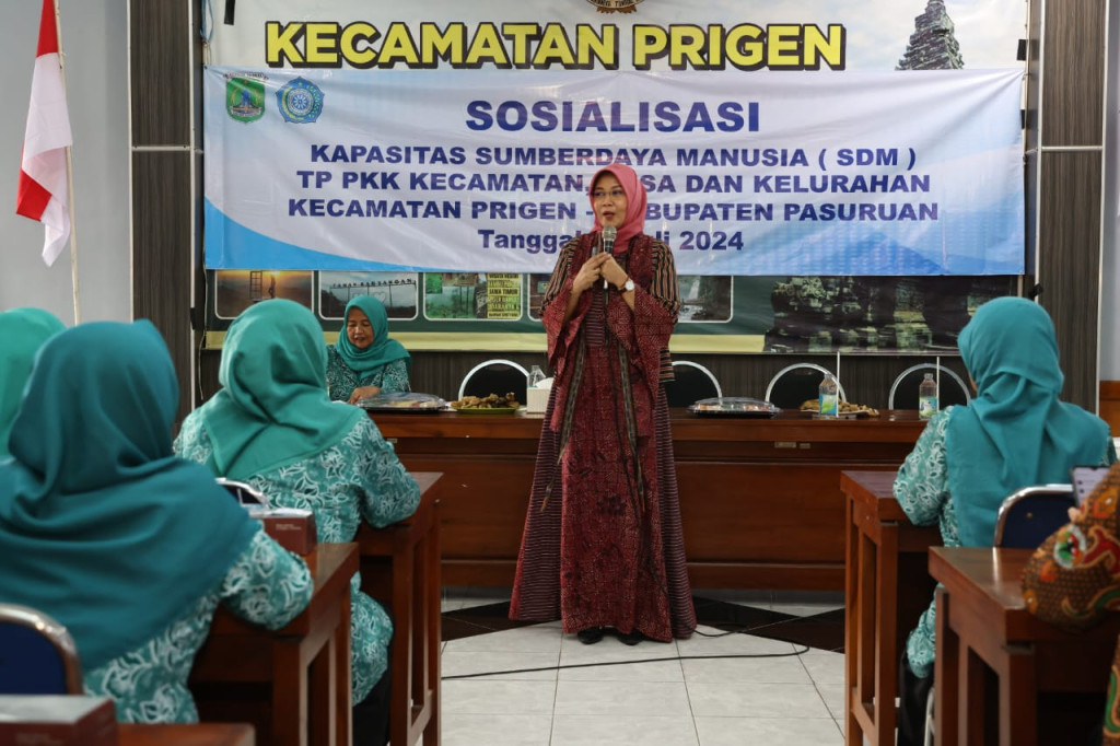 Sosialisasi Kapasitas SDM TP PKK Kabupaten Pasuruan di Kecamatan Prigen